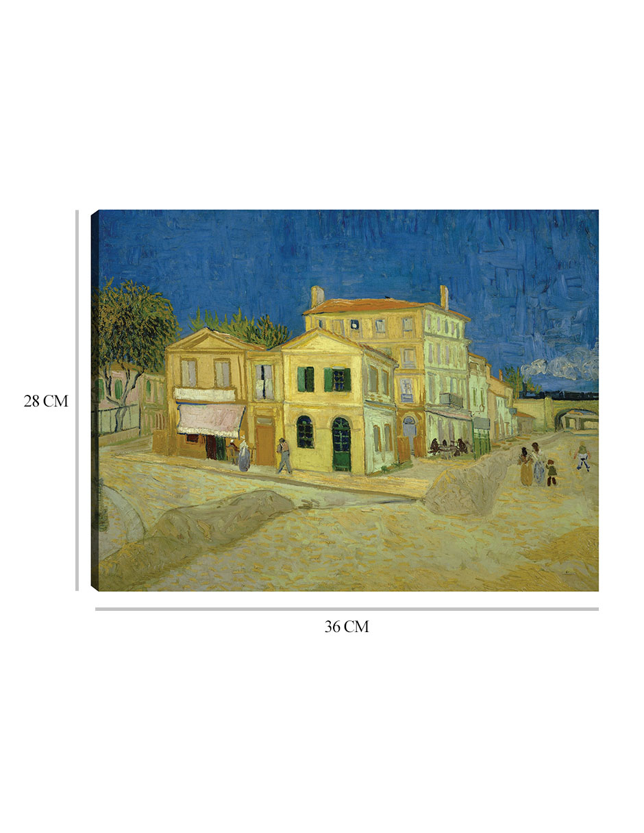 Foto 7 pulgar | Cuadro Decorativo - La Casa Amarilla (`la Calle’)- Vincent Van Gogh - Ciudades - 28x36 - Impresión En Lienzo - Fine