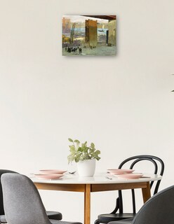 Foto 2 | Cuadro Decorativo - La Vivienda Solitaria- George Bellows - Costa - 46x61 - Impresión En Lienzo - Fine Art Tj