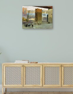 Foto 4 | Cuadro Decorativo - La Vivienda Solitaria- George Bellows - Costa - 46x61 - Impresión En Lienzo - Fine Art Tj