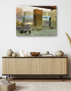 Foto 5 | Cuadro Decorativo - La Vivienda Solitaria- George Bellows - Costa - 46x61 - Impresión En Lienzo - Fine Art Tj
