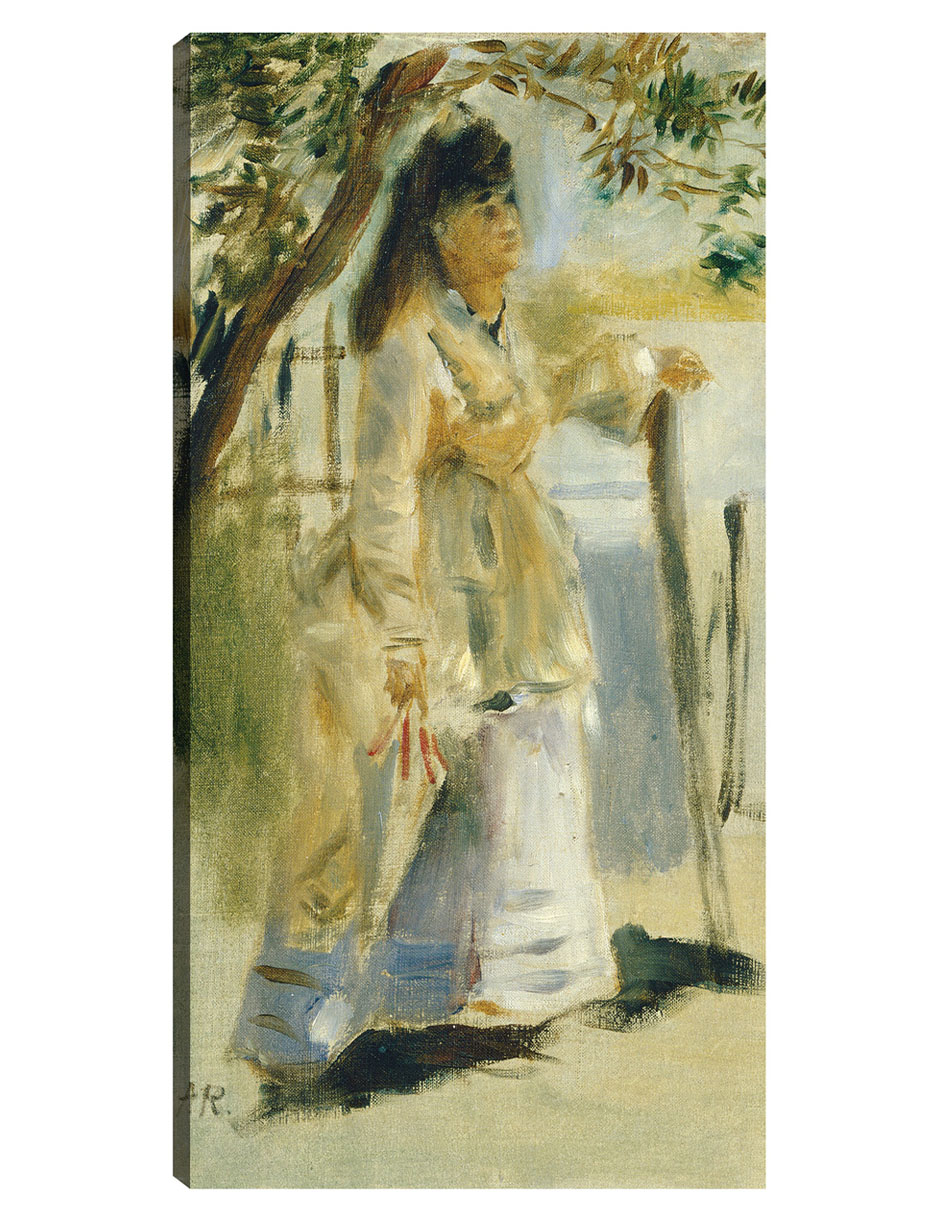 Cuadro Decorativo - Mujer Por Una Valla- Pierre-auguste Renoir - Fotografía - 54x102 - Impresión En Lienzo - Fine Art