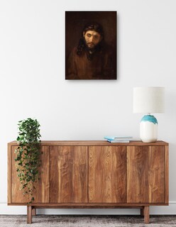 Foto 2 | Cuadro Decorativo - Cabeza De Cristo- Rembrandt Van Rijn - Religión - 46x61 - Impresión En Lienzo - Fine Art Tj