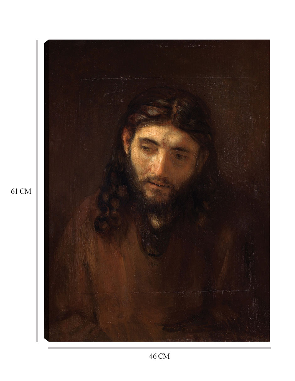 Foto 7 pulgar | Cuadro Decorativo - Cabeza De Cristo- Rembrandt Van Rijn - Religión - 46x61 - Impresión En Lienzo - Fine Art Tj