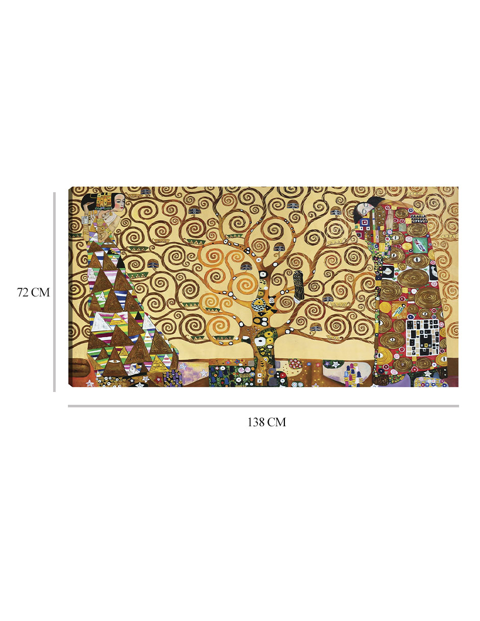 Foto 7 pulgar | Cuadro Decorativo - El Arbol De La Vida- Gustav Klimt - Religión - 72x138 - Impresión En Lienzo - Fine Art Tj