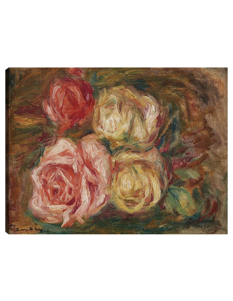Cuadro Decorativo - Rosas (1917)- Pierre-auguste Renoir  - Religión - 28x36 - Impresión En Lienzo - Fine Art Tj
