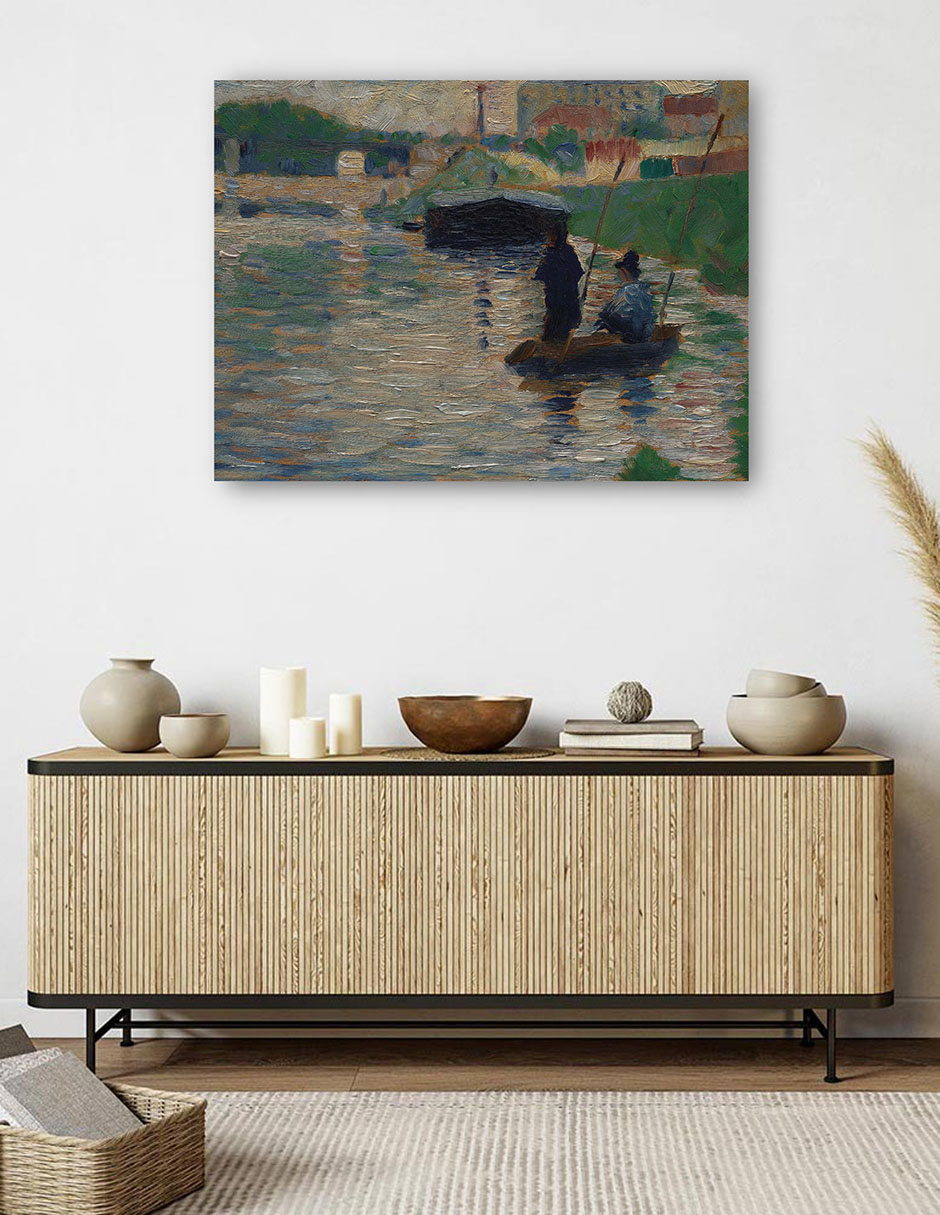 Foto 6 pulgar | Cuadro Decorativo - Vista Del Sena (1882-1883)- Georges Seurat - Paisaje - 46x61 - Impresión En Lienzo - Fine Art Tj
