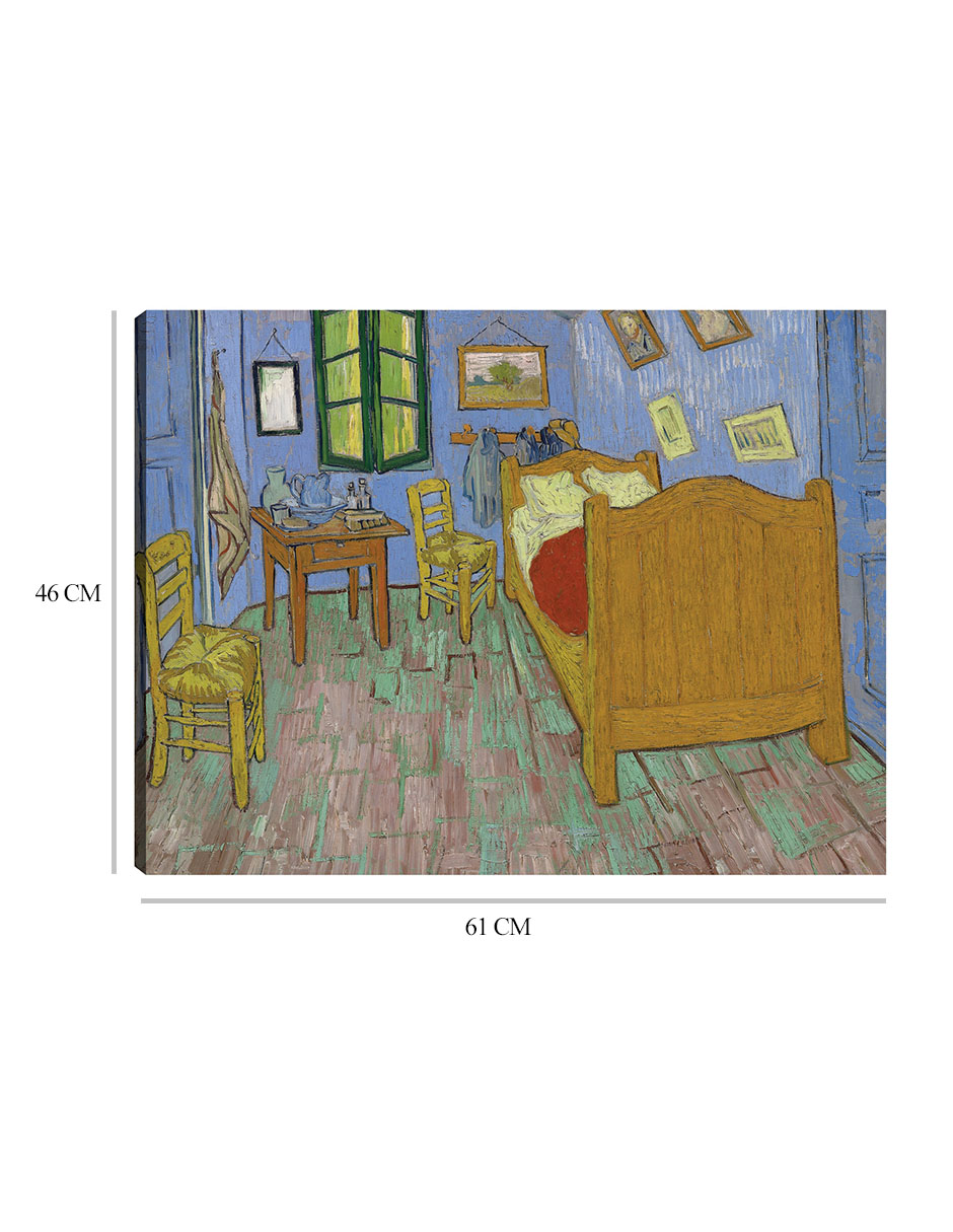 Foto 7 pulgar | Cuadro Decorativo - El Dormitorio (1889)- Vincent Van Gogh - Abstracto - 46x61 - Impresión En Lienzo - Fine Art Tj