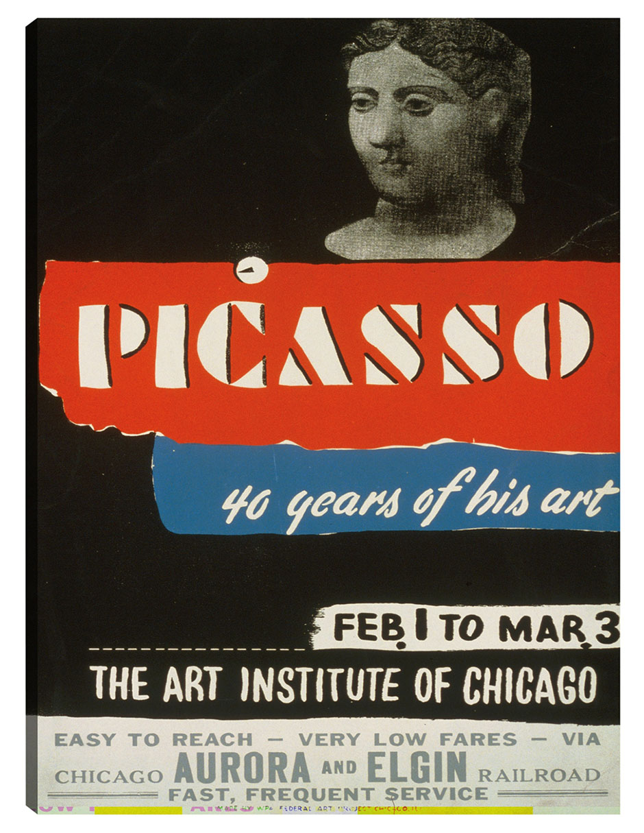 Cuadro Decorativo - Picasso–40 Años De Su Arte (1936)- Picasso - Frases - 46x61 - Impresión En Lienzo - Fine Art Tj