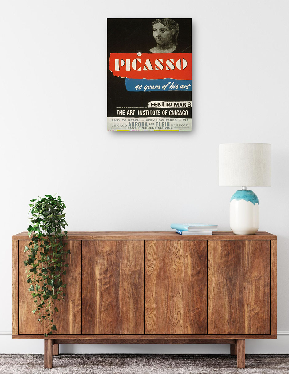 Foto 2 | Cuadro Decorativo - Picasso–40 Años De Su Arte (1936)- Picasso - Frases - 46x61 - Impresión En Lienzo - Fine Art Tj