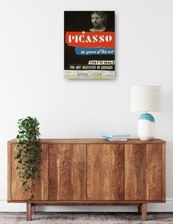 Foto 2 | Cuadro Decorativo - Picasso–40 Años De Su Arte (1936)- Picasso - Frases - 46x61 - Impresión En Lienzo - Fine Art Tj