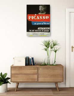 Foto 3 | Cuadro Decorativo - Picasso–40 Años De Su Arte (1936)- Picasso - Frases - 46x61 - Impresión En Lienzo - Fine Art Tj