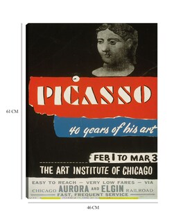 Foto 6 | Cuadro Decorativo - Picasso–40 Años De Su Arte (1936)- Picasso - Frases - 46x61 - Impresión En Lienzo - Fine Art Tj
