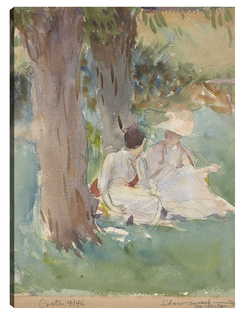 Cuadro Decorativo - Bajo Los Sauces- John Singer Sargent - Abstracto - 28x36 - Impresión En Lienzo - Fine Art Tj