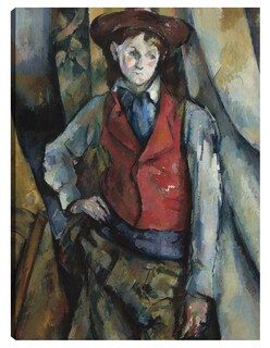 Foto 1 | Cuadro Decorativo - El Niño Con Chaleco Rojo (1888-1890)- Paul Cézanne - Fotografía - 46x61 - Impresión En Li