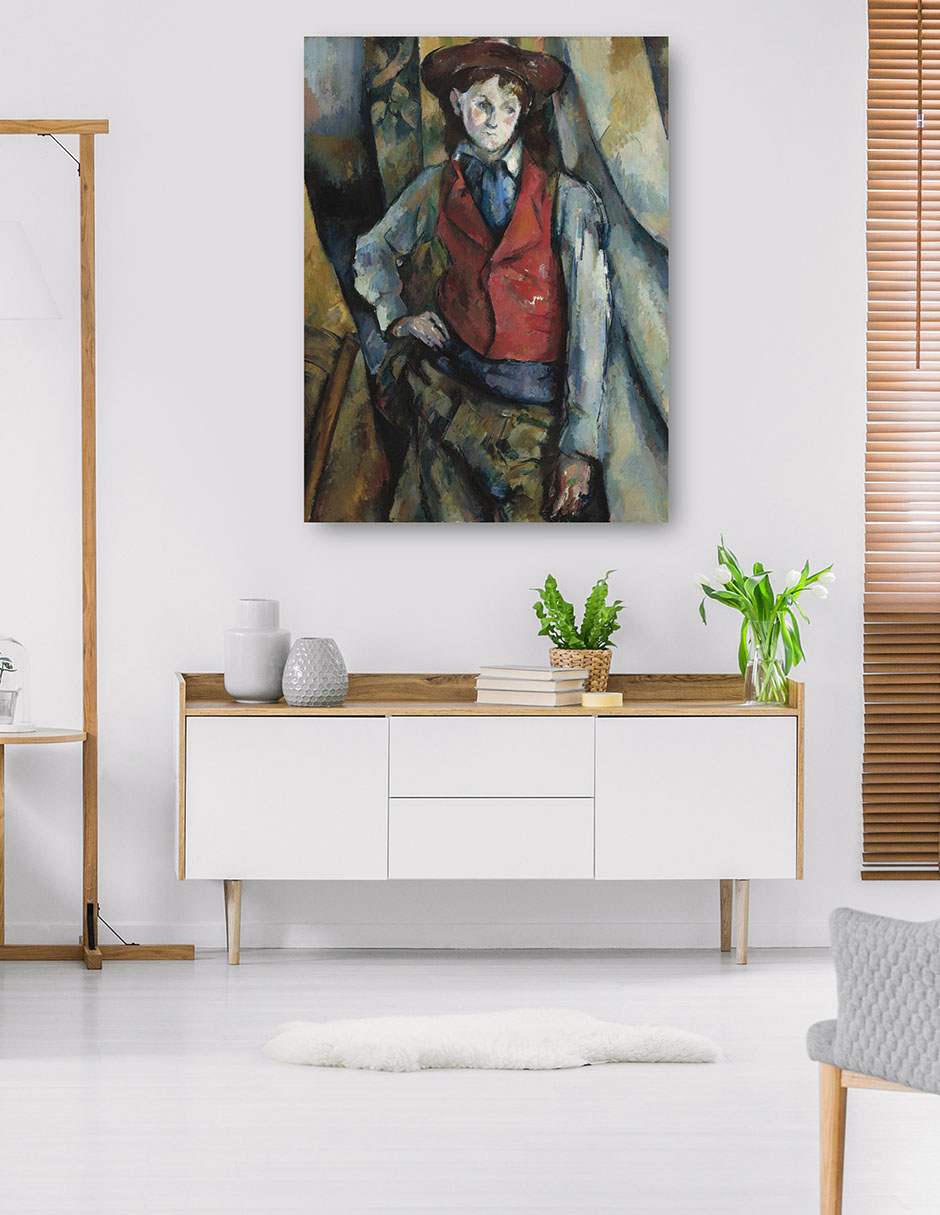 Foto 5 | Cuadro Decorativo - El Niño Con Chaleco Rojo (1888-1890)- Paul Cézanne - Fotografía - 46x61 - Impresión En Li