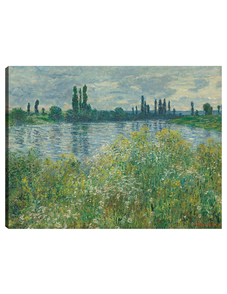 Cuadro Decorativo - Orillas Del Sena- Claude Monet - Religión - 28x36 - Impresión En Lienzo - Fine Art Tj