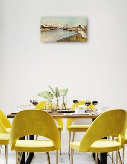Foto 3 | Cuadro Decorativo - El Puerto De Lorient- Berthe Morisot - Costa - 64x122 - Impresión En Lienzo - Fine Art Tj
