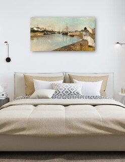 Foto 5 | Cuadro Decorativo - El Puerto De Lorient- Berthe Morisot - Costa - 64x122 - Impresión En Lienzo - Fine Art Tj