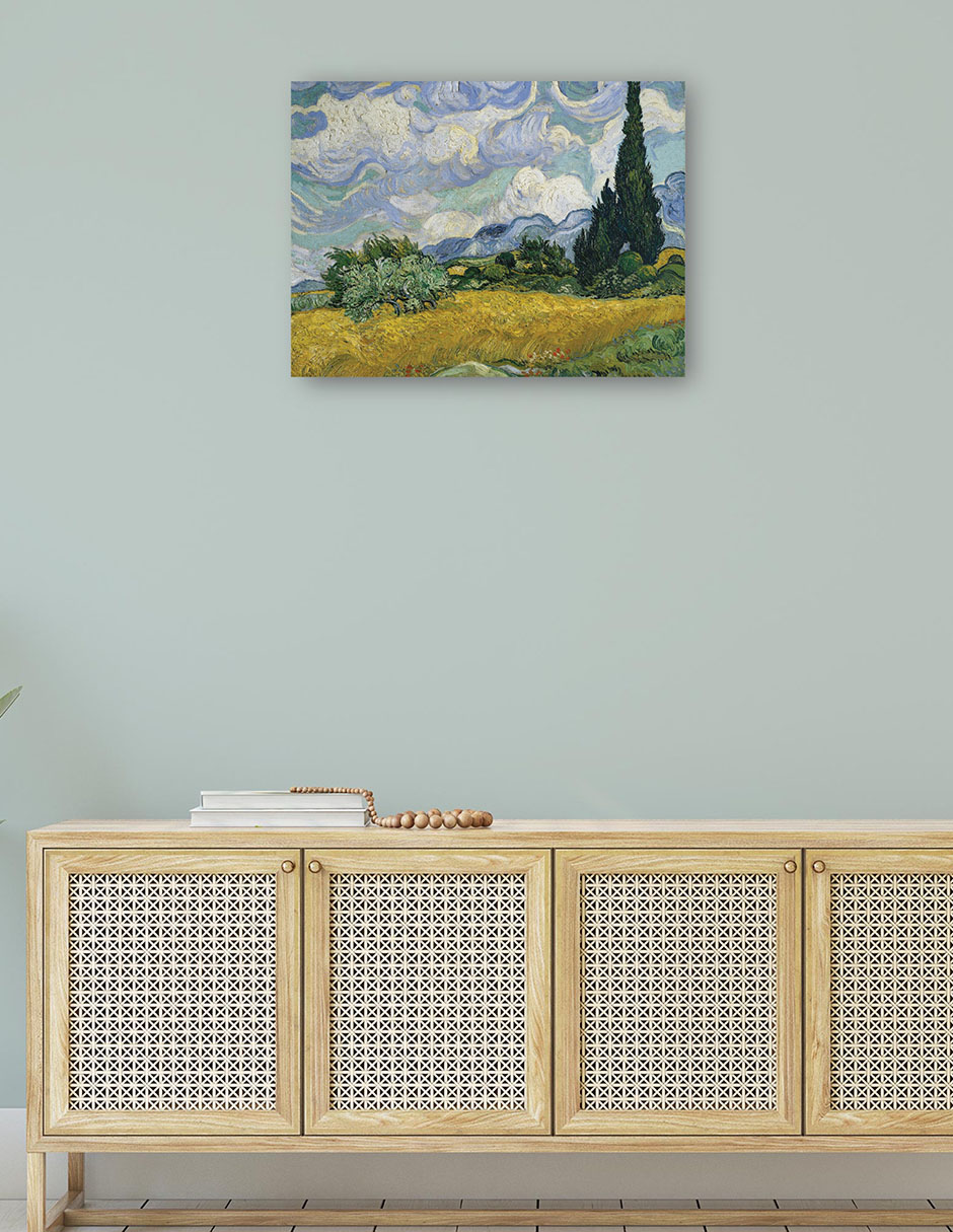 Foto 5 pulgar | Cuadro Decorativo - Campo De Trigo Con Cipreses (1889)- Vincent Van Gogh - Paisaje - 28x36 - Impresión En Lienzo