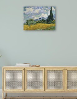 Foto 4 | Cuadro Decorativo - Campo De Trigo Con Cipreses (1889)- Vincent Van Gogh - Paisaje - 28x36 - Impresión En Lienzo