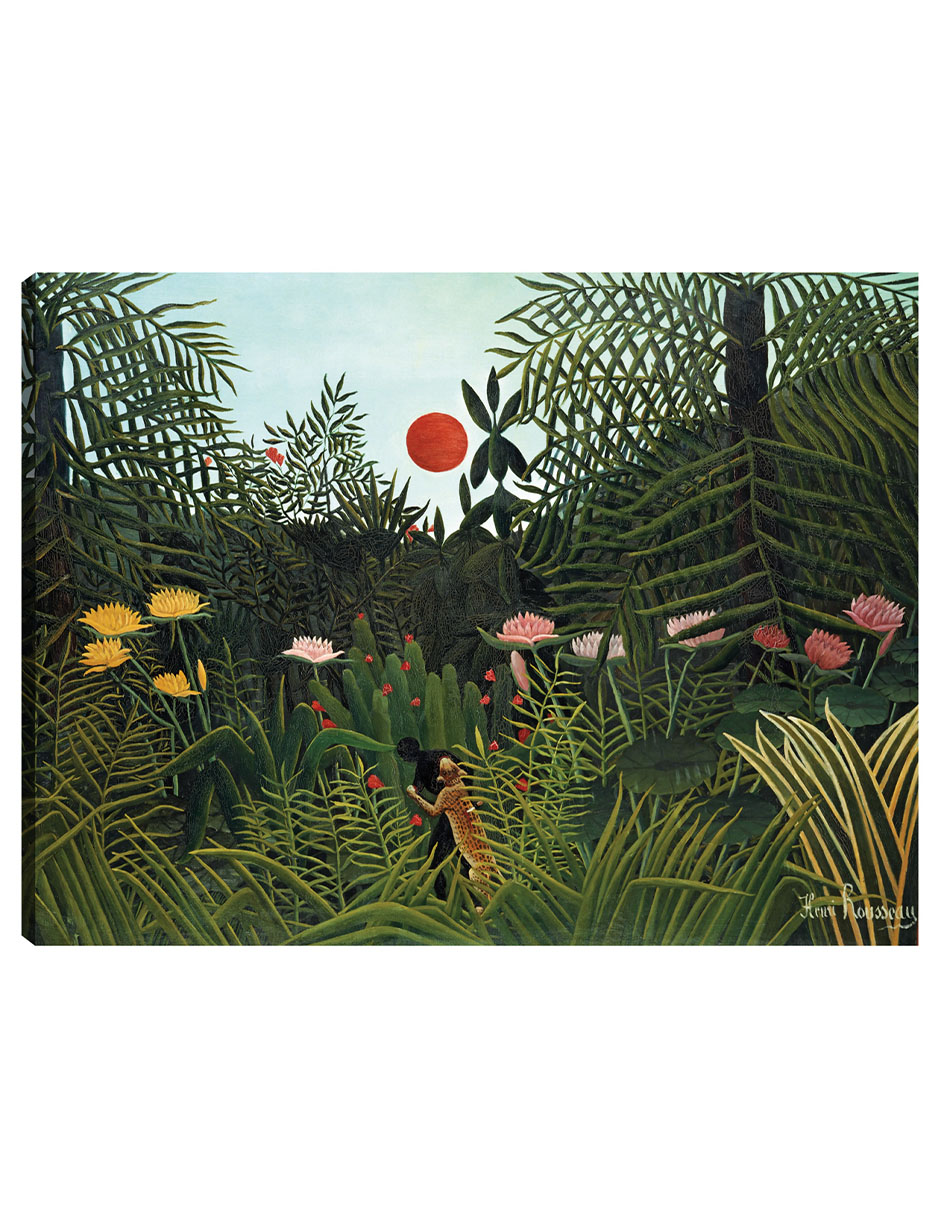 Cuadro Decorativo - Tigre En Una Tormenta Tropical (1891)- Henri Rousseau - Paisaje - 77x102 - Impresión En Lie