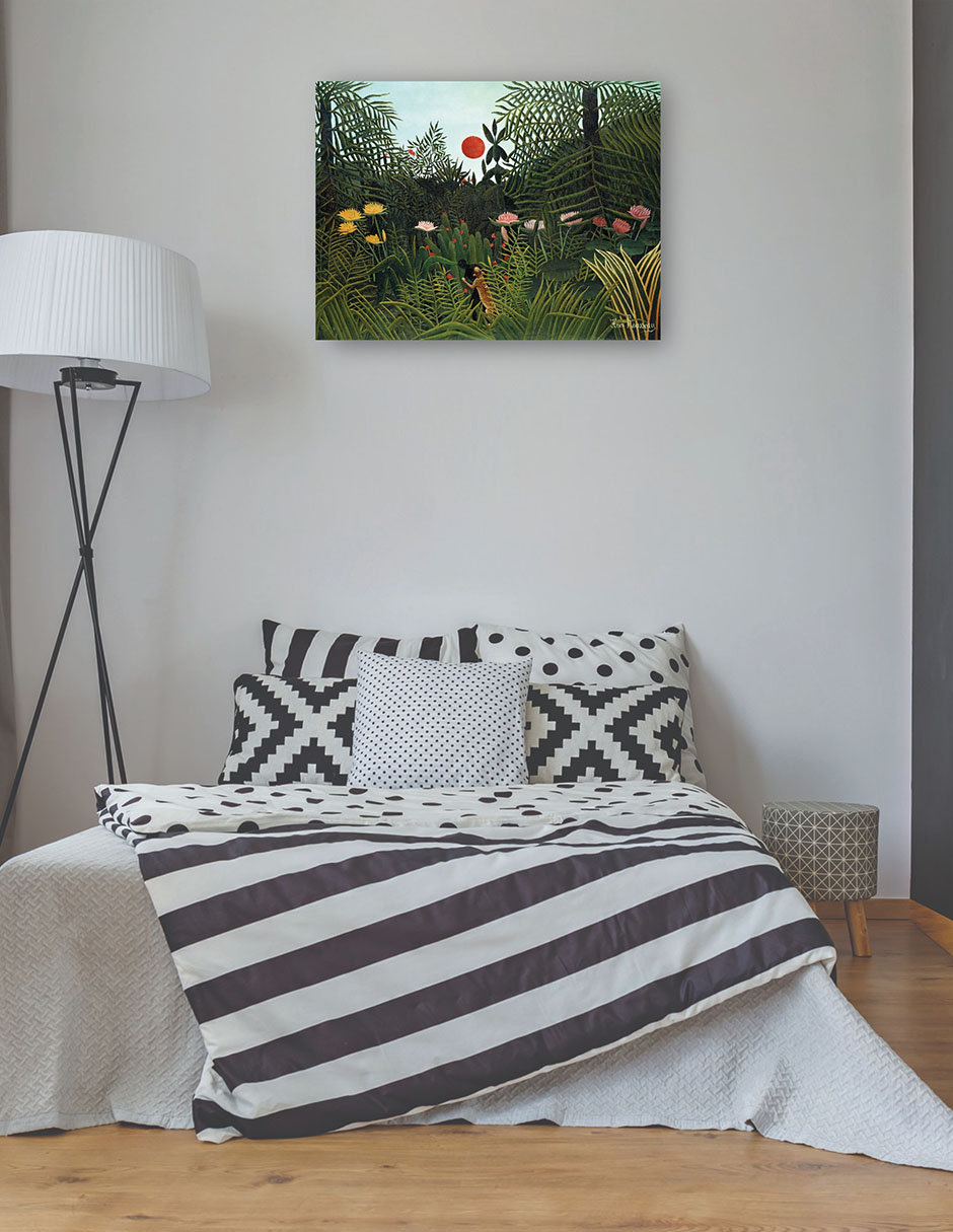 Foto 4 pulgar | Cuadro Decorativo - Tigre En Una Tormenta Tropical (1891)- Henri Rousseau - Paisaje - 77x102 - Impresión En Lie