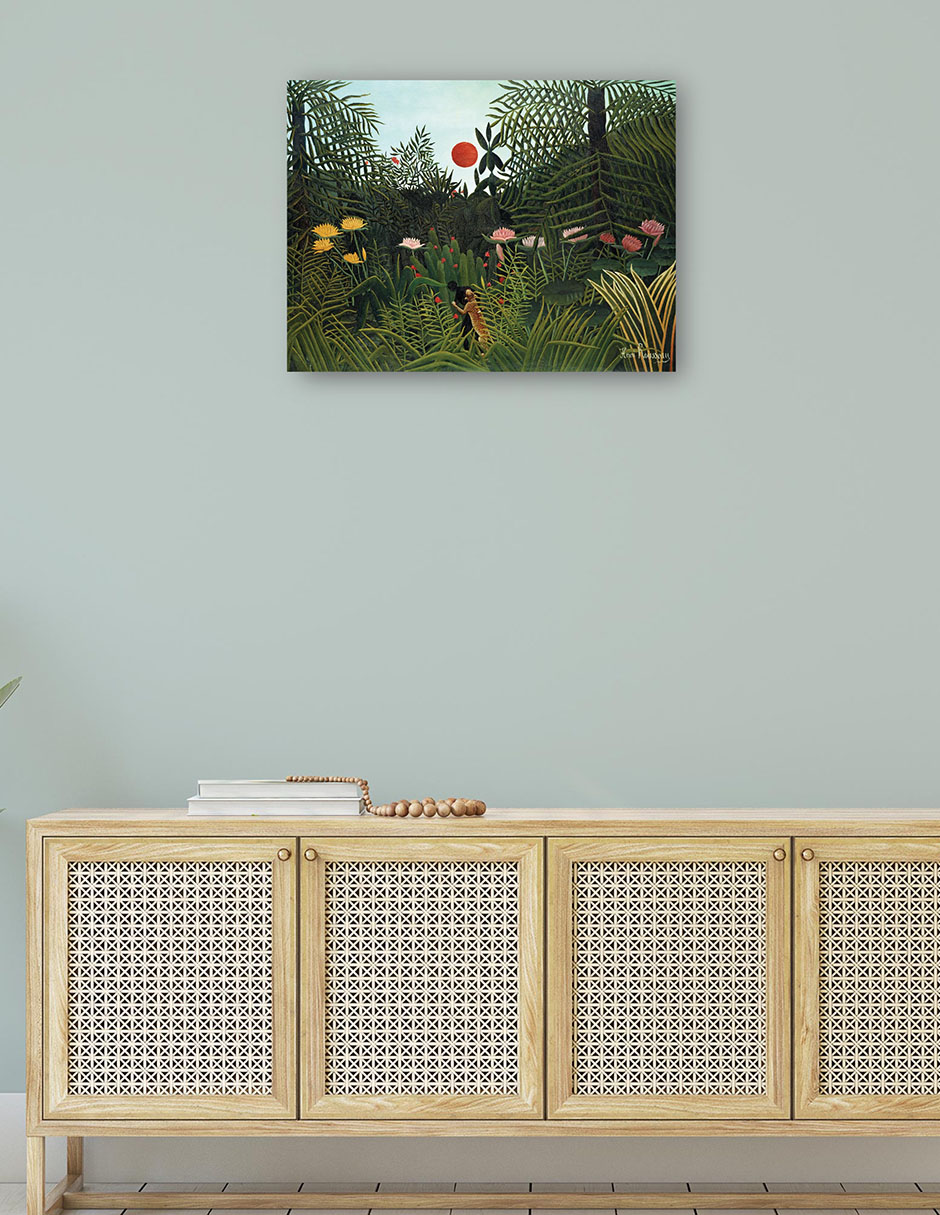 Foto 5 pulgar | Cuadro Decorativo - Tigre En Una Tormenta Tropical (1891)- Henri Rousseau - Paisaje - 77x102 - Impresión En Lie