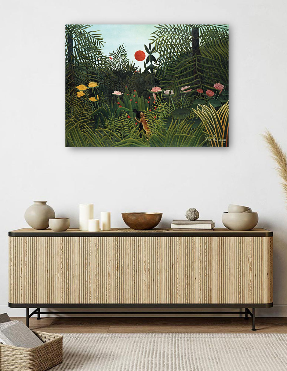 Foto 5 | Cuadro Decorativo - Tigre En Una Tormenta Tropical (1891)- Henri Rousseau - Paisaje - 77x102 - Impresión En Lie