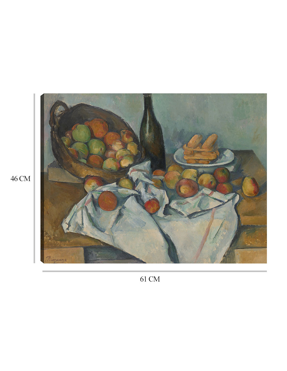 Foto 7 pulgar | Cuadro Decorativo - La Canasta De Manzanas- Paul Cezanne - Religión - 46x61 - Impresión En Lienzo - Fine Art Tj