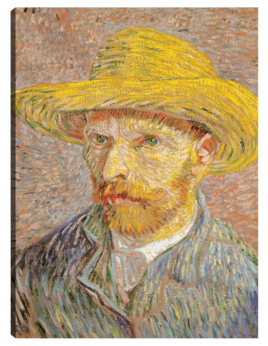 Cuadro Decorativo - Autorretrato Con Sombrero De Paja- Vincent Van Gogh - Fotografía - 28x36 - Impresión En Li