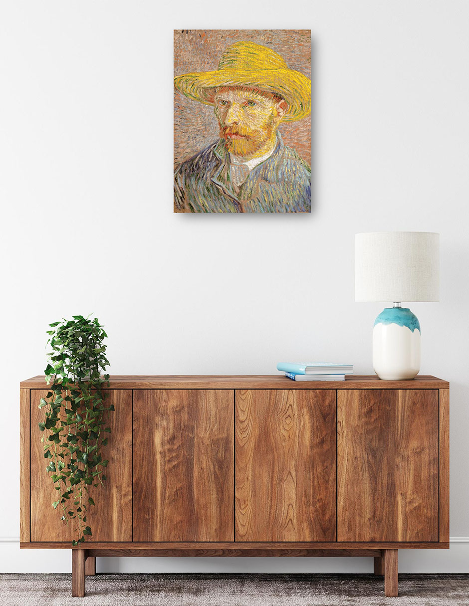 Foto 3 pulgar | Cuadro Decorativo - Autorretrato Con Sombrero De Paja- Vincent Van Gogh - Fotografía - 28x36 - Impresión En Li