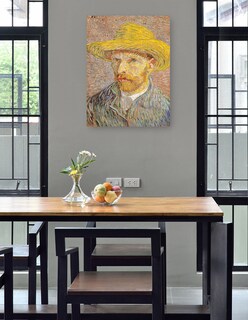 Foto 4 | Cuadro Decorativo - Autorretrato Con Sombrero De Paja- Vincent Van Gogh - Fotografía - 28x36 - Impresión En Li