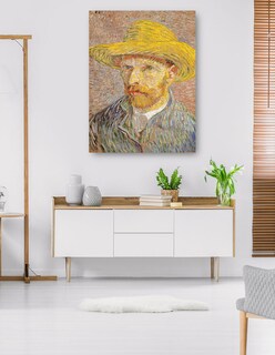 Foto 5 | Cuadro Decorativo - Autorretrato Con Sombrero De Paja- Vincent Van Gogh - Fotografía - 28x36 - Impresión En Li