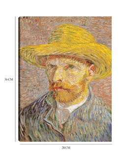 Foto 6 | Cuadro Decorativo - Autorretrato Con Sombrero De Paja- Vincent Van Gogh - Fotografía - 28x36 - Impresión En Li