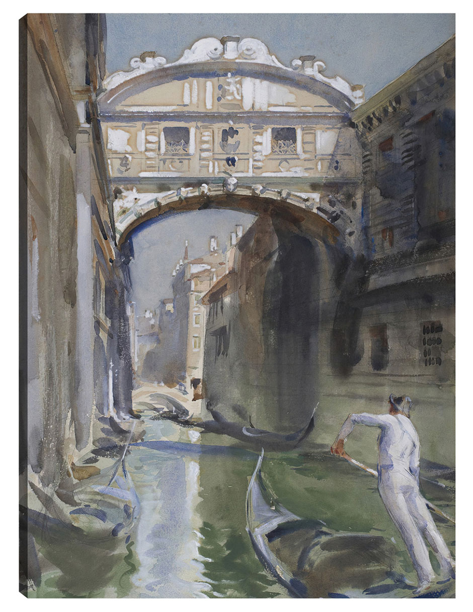 Cuadro Decorativo - Puente De Los Suspiros- John Singer Sargent - Ciudades - 107x143 - Impresión En Lienzo - Fine Art T