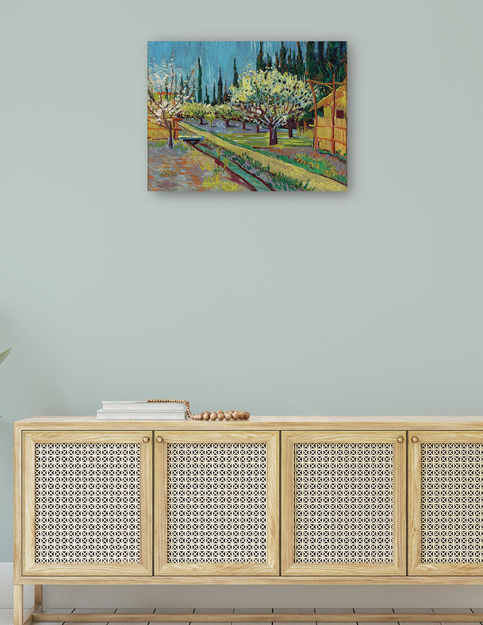 Foto 5 pulgar | Cuadro Decorativo - Huerto Bordeado De Cipreses (1888)- Vincent Van Gogh - Paisaje - 107x143 - Impresión En Lie