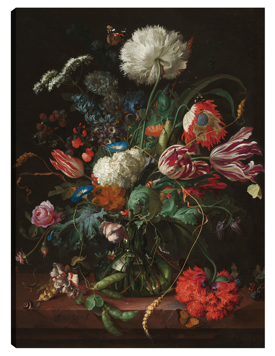 Cuadro Decorativo - Jarrón De Flores, C. 1660- Jan Davidsz De Heem - Floral - 69x92 - Impresión En Lienzo - Fine Art Tj