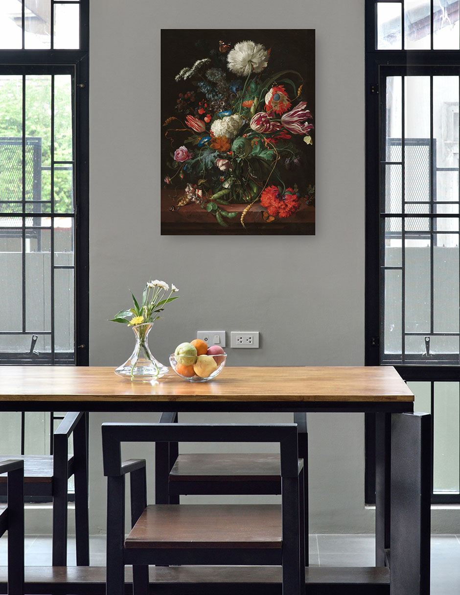 Foto 5 pulgar | Cuadro Decorativo - Jarrón De Flores, C. 1660- Jan Davidsz De Heem - Floral - 69x92 - Impresión En Lienzo - Fine Art Tj