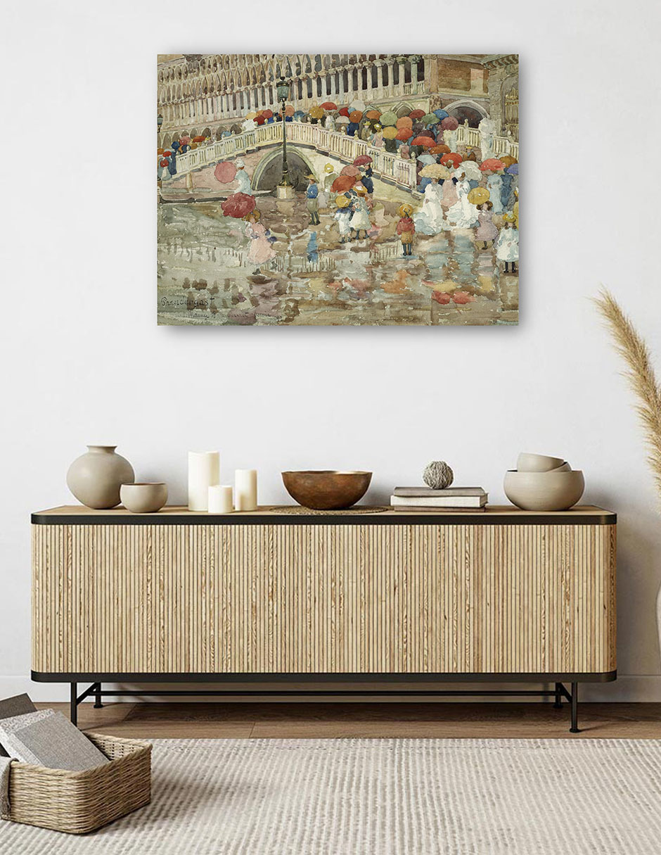 Foto 6 pulgar | Cuadro Decorativo - Paraguas Bajo La Lluvia (1899)- Maurice Prendergast - Religión - 69x92 - Impresión En Lienzo