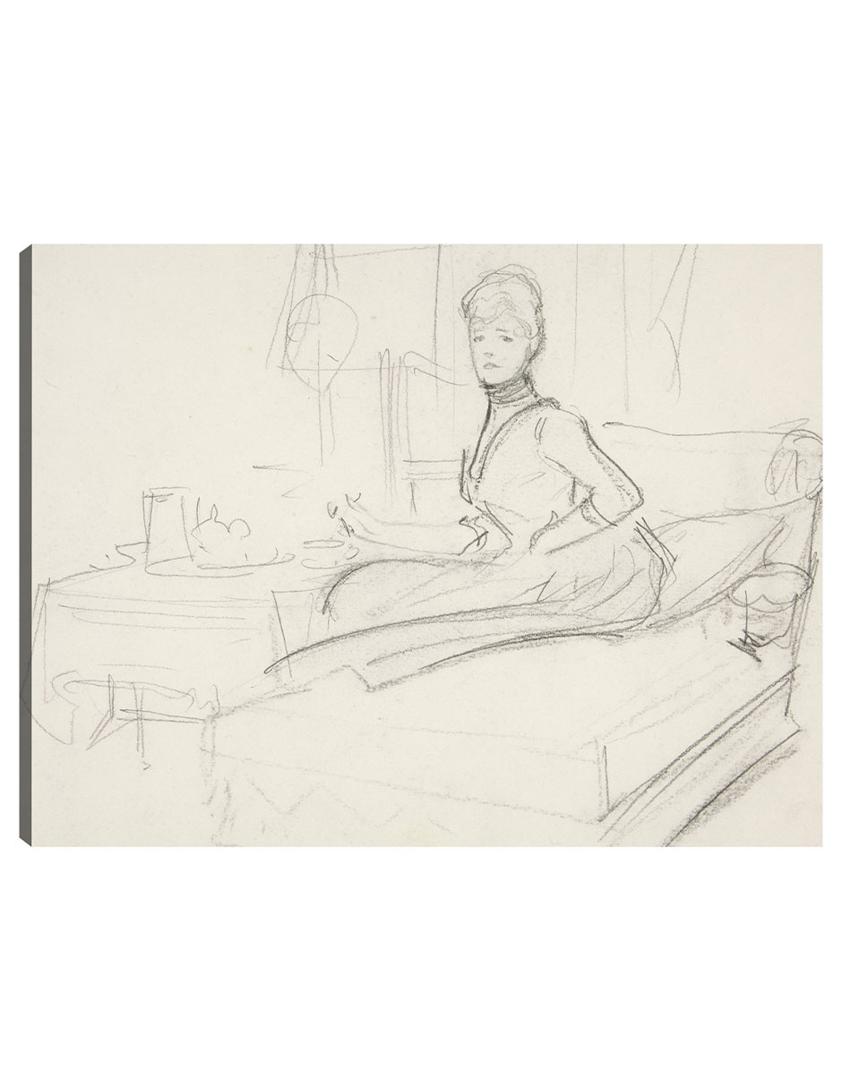 Cuadro Decorativo - Señora En La Mesa De Té- John Singer Sargent - Fotografía - 69x92 - Impresión En Lienzo - Fine