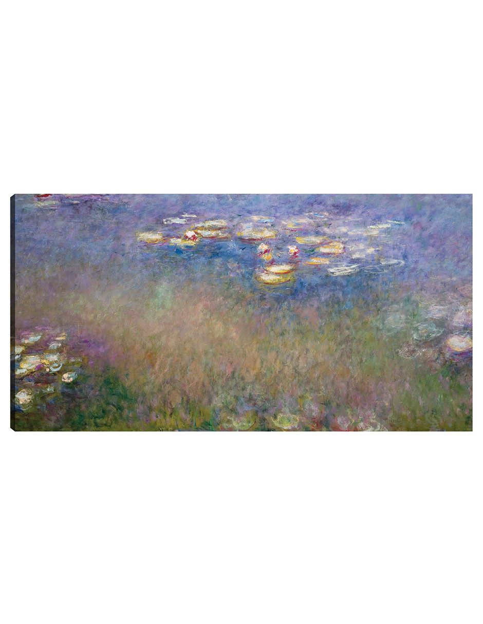 Cuadro Decorativo - Lirios De Agua (c.1915-26)- Claude Monet - Paisaje - 34x64 - Impresión En Lienzo - Fine Art Tj