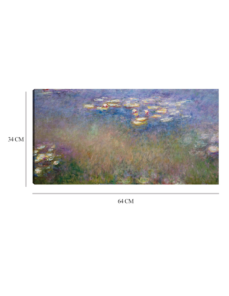 Foto 7 pulgar | Cuadro Decorativo - Lirios De Agua (c.1915-26)- Claude Monet - Paisaje - 34x64 - Impresión En Lienzo - Fine Art Tj