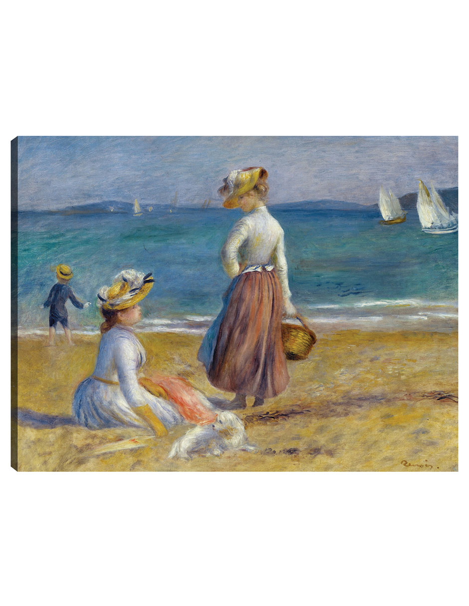 Cuadro Decorativo - Figuras En La Playa (1890)- Pierre-auguste Renoir - Costa - 28x36 - Impresión En Lienzo - Fine Art