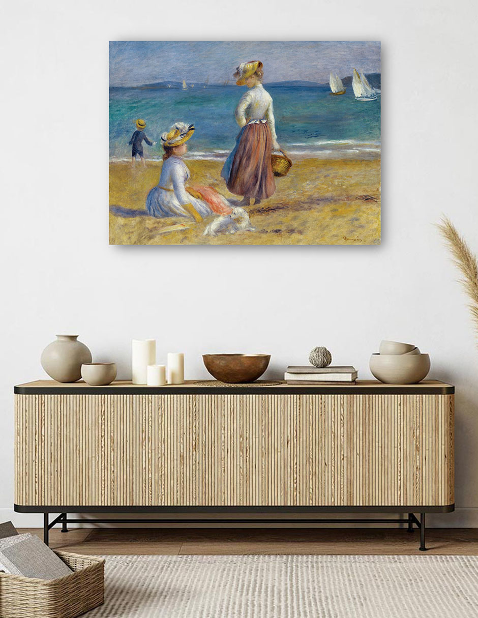 Foto 6 pulgar | Cuadro Decorativo - Figuras En La Playa (1890)- Pierre-auguste Renoir - Costa - 28x36 - Impresión En Lienzo - Fine Art