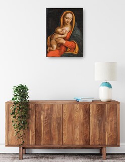 Foto 2 | Cuadro Decorativo - Virgen Y El Niño (siglo Xvi)- School Of Leonardo - Religión - 28x36 - Impresión En Lienzo - Fi
