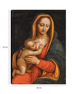 Foto 6 | Cuadro Decorativo - Virgen Y El Niño (siglo Xvi)- School Of Leonardo - Religión - 28x36 - Impresión En Lienzo - Fi