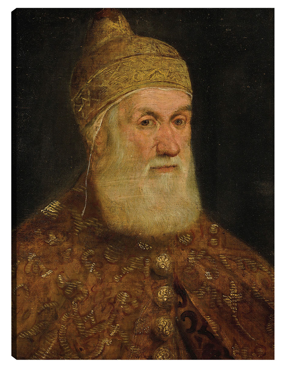Cuadro Decorativo - Retrato Del Dux Girolamo Priuli- Jacopo Tintoretto - Fotografía - 28x36 - Impresión En Lien