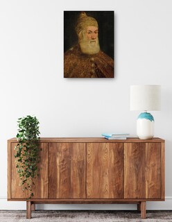 Foto 2 | Cuadro Decorativo - Retrato Del Dux Girolamo Priuli- Jacopo Tintoretto - Fotografía - 28x36 - Impresión En Lien