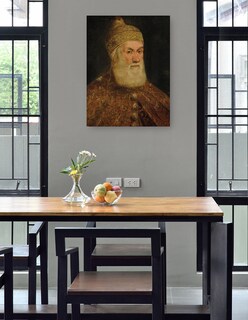 Foto 4 | Cuadro Decorativo - Retrato Del Dux Girolamo Priuli- Jacopo Tintoretto - Fotografía - 28x36 - Impresión En Lien
