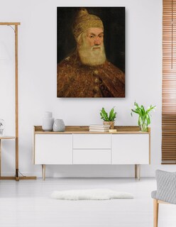 Foto 5 | Cuadro Decorativo - Retrato Del Dux Girolamo Priuli- Jacopo Tintoretto - Fotografía - 28x36 - Impresión En Lien